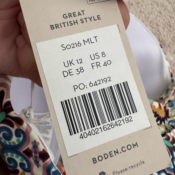 NWT Boden Tapestry Tile Halter Bikini Set Size 16 - Picture 5 of 5